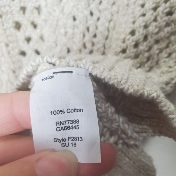 MADEWELL Womens Sweater XXSmall Beige Pullover Knit Crewneck Crop Cotton Ribbed - Picture 6 of 10